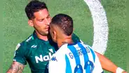 Guerrero encaró duramente a Insaurralde por una falta y compañeros tuvieron que separarlos