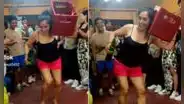 Peruana baila huayno con caja de cerveza al hombro y desata furor con sus pasos