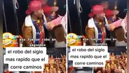 “El robo del siglo”: hombres sustraen al paso brochetas que cliente iba a comer