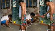 Va a casa de su novia y lo ponen a construir un muro contra inundaciones: "Yo solo vine a ver a su hija"