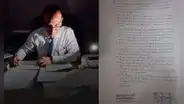 Juez redacta a mano una resolución de medidas de protección por falta de luz