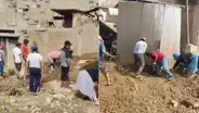 Delegaciones de Puno apoyan con faena de limpieza a viviendas afectadas por huaicos en Lima