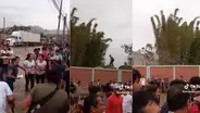 “Punta, tacón; punta, tacón”: joven no se hace problemas y cruza inundación caminando sobre pared