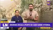 Huaicos en Chosica: enormes rocas a punto de caer amenazan vivienda de mujer con 4 hijos