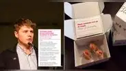 Joven se disfraza de repartidor para entregar su currículum vitae dentro de una caja de donuts