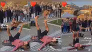 Perrito hace rutina de yoga con humanos y sorprende a usuarios: "Se ve que a él le gusta"