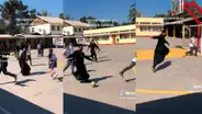 Sacerdote demuestra su talento en el fútbol contra alumnos de colegio católico: "Con poder divino"