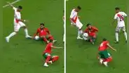 Carlos Zambrano fue expulsado tras meter un patadón a futbolista de Marruecos