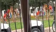 Reporta fallas en su internet y encuentra a trabajadores de Claro en el parque: “Su pausa activa”