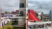 Video muestra juego inflable en Universidad Continental de Huancayo