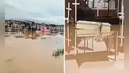 Piura: cementerio se inunda y ataúdes de difuntos flotan en las aguas pluviales
