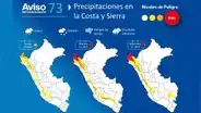 Senamhi alerta fuertes lluvias en la costa norte y granizo y nieve en la sierra desde este lunes 10