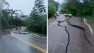 Vía del tramo Tarapoto - Moyobamba colapsó tras intensas lluvias en San Martín