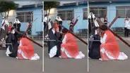 “Ay, María”: joven se va de nariz contra la cruz en plena actuación por Semana Santa