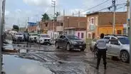 Gran congestión vehicular en la Panamericana Norte tras intensas lluvias en Lambayeque