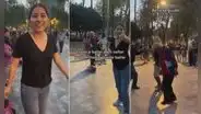 Joven saca a bailar a adulto mayor que estaba solo, pero él la rechaza: “Él perrea solo”