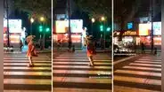 Peruano disfrazado de muñeco de conocida marca de pizzas hace show en calle y es viral: “Súbanle el sueldo"