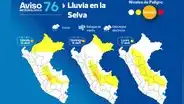 Senamhi advierte de lluvias acompañadas con fuertes ráfagas de viento en la selva