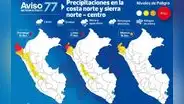 Senamhi advierte lluvias, nieve y granizo hasta de extrema intensidad en la costa norte y sierra