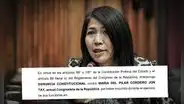 Congreso: Presentan denuncia constitucional contra María Cordero por recorte de sueldos