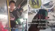 Sube a combi en Ayacucho y se sorprende de que le vendan cerveza: "Negocio es negocio"