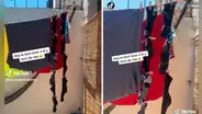 "Lo busca la NASA": hombre cuelga de forma vertical sus medias para ahorrar espacio en el cordel