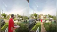 ¡Llegó en el momento preciso! Repartidor de pizza pone el pie a ladrón, tropieza y evita que escape