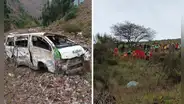 Pareja de esposos muere luego de que combi en la que viajaban cayera a un abismo en Áncash