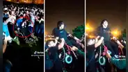 Sanmarquinos celebraron a lo grande el inicio de clases y cargaron a joven en silla de ruedas