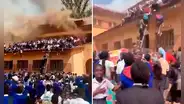 Decenas de alumnas huyen desesperadas de voraz incendio que consume colegio en el Congo