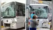 Alrededor de 9 heridos dejó choque entre buses del Metropolitano en la estación España