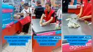 Va a hacer sus compras a Plaza Vea, pero paga sus productos con monedas de 10 céntimos