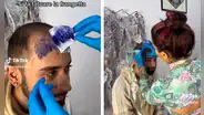 ¿Solución para la calvicie? Hombre se tatúa la cabeza en la frente y resultado es viral