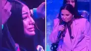 Cantante Ana Gabriel, en medio de su concierto, le pide disculpas a Yailin y ella rompe en llanto