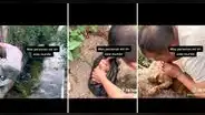 Hombre rescata a perrito de morir ahogado y es elogiado en redes sociales: "Hermoso gesto"