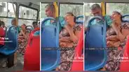 Pareja crea una tierna escena en el bus y usuarios se emocionan: “Muy lindo”
