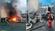 SMP: una combi explotó tras choque con trailer en la avenida Perú | FOTOS Y VIDEOS