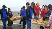 Familia peruana apoya con platos de comida a migrantes ubicados en la frontera Perú-Chile