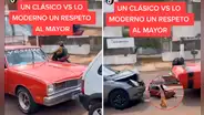 “Respeten a los mayores”: 2 autos modernos chocan contra un clásico Torino y el resultado impacta en redes