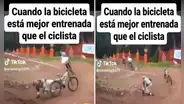 “La bicicleta está mejor entrenada que el deportista”: se cae en competencia, y su vehículo sigue en carrera