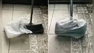 ¿Por qué debes colocar siempre una bolsa en tu escoba antes de barrer?
