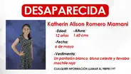 Puente Piedra: familia busca a niña de 12 años que fue a catequesis y desapareció