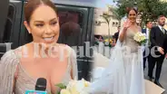 Karen Schwarz y Ezio Oliva se casan: así fue la entrada al altar de la conductora de TV