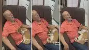 Hombre se queda dormido y su gatito le hace ‘masajes’ en la barriga: “Le está haciendo RCP”