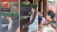 Apuran a señora para que coma rápido y puedan entrar al restaurante: "Déjenla disfrutar su pollito"