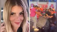Johanna San Miguel termina en un tacho de basura tras broma de Pancho Rodríguez y Renzo Schuller