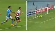 Pitaron polémico penal para River, pero Solís atajó el disparo de Miguel Borja