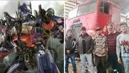 ¡Increíble! Fanáticos de "Transformers" crean réplica de Optimus Prime en Cusco