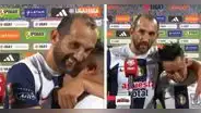 Cueva interrumpe entrevista a Hernán Barcos y se dan un emotivo abrazo: "Es un crack"