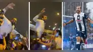 Hernán Barcos se colgó por la ventana de su carro para celebrar con los hinchas de Alianza Lima